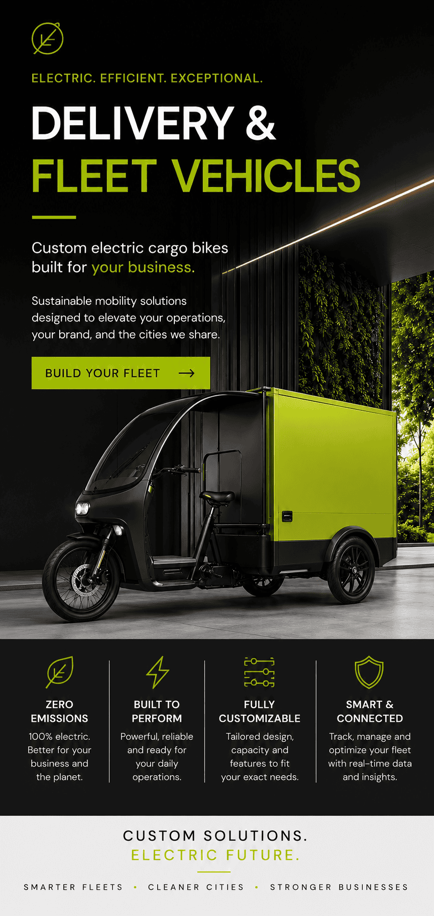 Home Custom electric cargo bike designed for families with child seating, safety features, and everyday mobility.